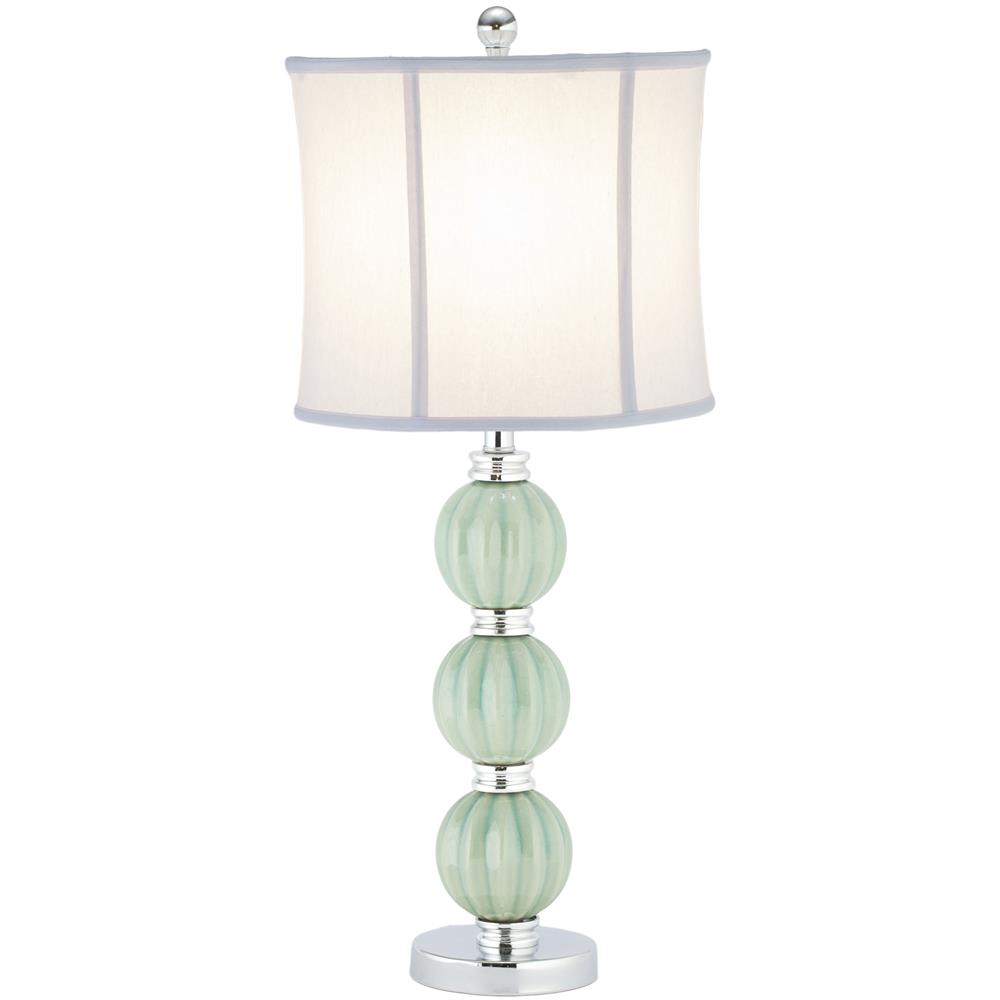 Safavieh LIT4018A STEPHANIE GREEN GLOBE SILVER NECK AND BASE TABLE LAMP